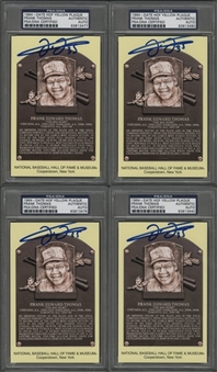 Lot of (10) Frank Thomas Signed Hall of Fame Plaque Cards (PSA/DNA)